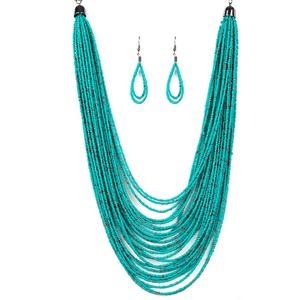 Rio Rainforest Blue Seed Bead Necklace